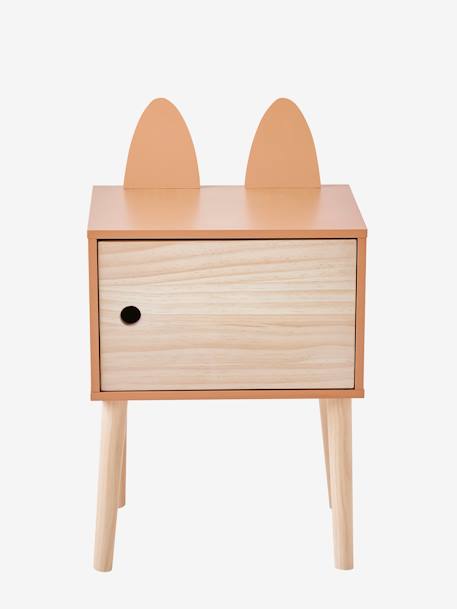 Mesa de cabeceira raposa, em madeira ruivo 