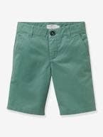 Bermudas chino, da CYRILLUS, para menino azul-azure+rosa+verde-água 