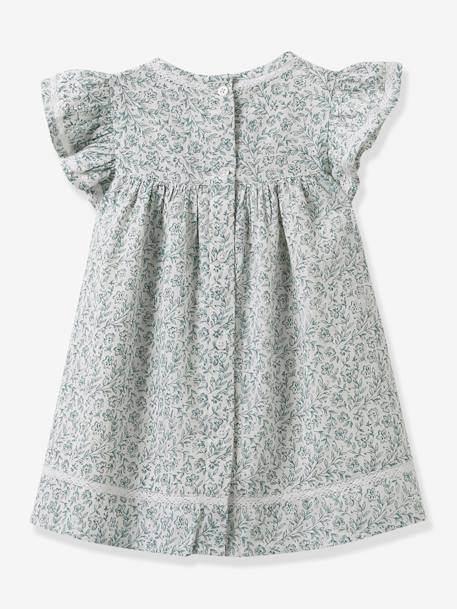 Vestido da CYRILLUS, estampado às flores, para bebé cru 