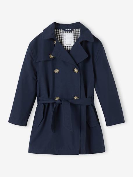 Trench com capuz amovível, para menina marinho 