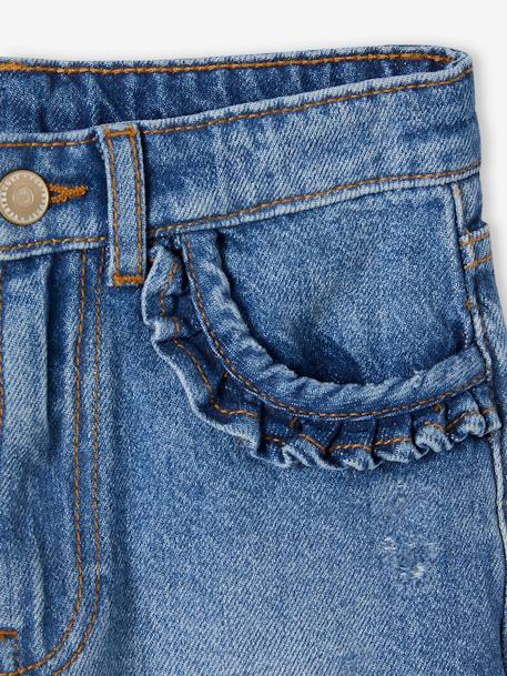 Jeans direitos, morfológicos, para menina, medida das ancas MÉDIA stone 