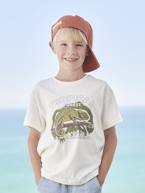 T-shirt com animal, para menino antracite+azul-acinzentado+cru 