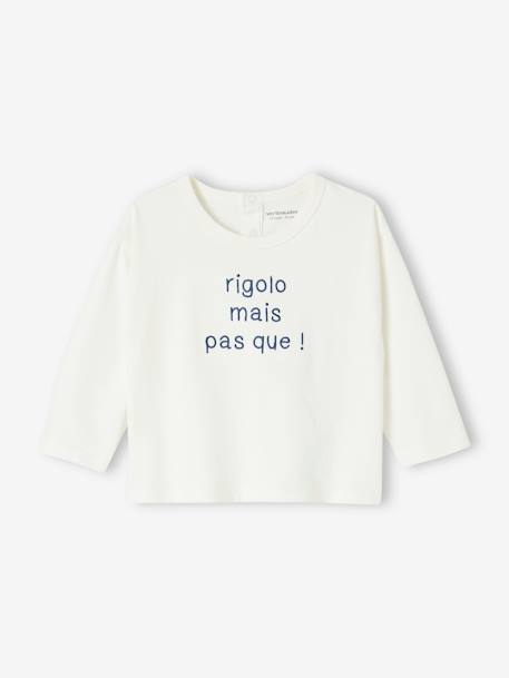 Camisola personalizável, em algodão biológico, para bebé azul+cru 