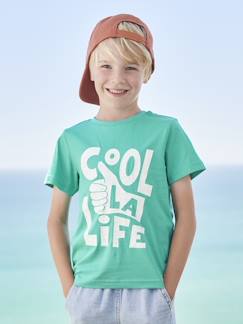 Menino 2-14 anos-T-shirts, polos-T-shirts-T-shirt de mangas curtas com mensagem, para menino