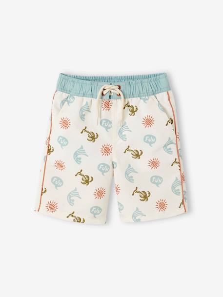 Calções de banho estampados, para menino bege estampado 