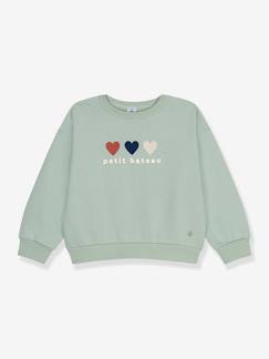 Toda a Seleção-Menina 2-14 anos-Camisolas, casacos de malha, sweats-Sweat com corações, para criança, da PETIT BATEAU