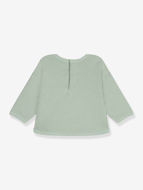 Sweat corações, para criança, da PETIT BATEAU verde amêndoa 