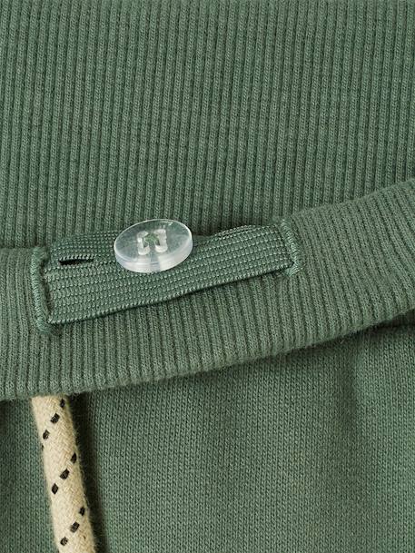 Calças de desporto, bolsos à militar, para menino cinza mesclado+verde-salva 