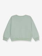 Sweat com corações, para criança, da PETIT BATEAU verde amêndoa 