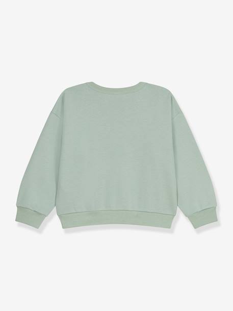 Sweat com corações, para criança, da PETIT BATEAU verde amêndoa 