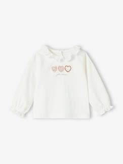 Bebé 0-36 meses-T-shirts-Camisola com gola em bordado inglês, para recém-nascido
