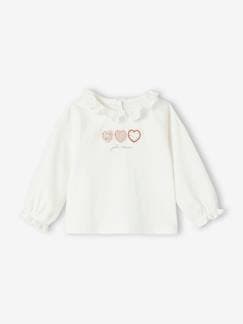 Bebé 0-36 meses-Camisola com gola em bordado inglês, para recém-nascido