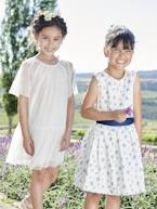 Vestido estampado às flores, especial cerimónia, para menina azul estampado+estampado rosa 