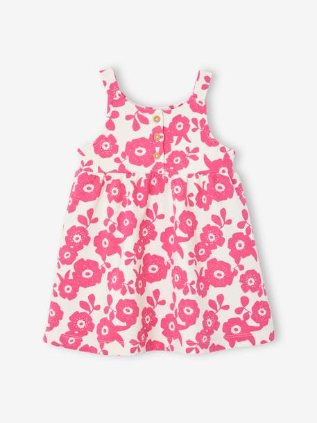 Vestido de cavas, para bebé fúchsia+ROSA CLARO ESTAMPADO 