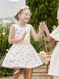 -Vestido estampado às flores, especial cerimónia, para menina