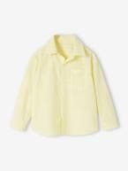 Camisa às riscas efeito linho, para menino amarelo-pastel 