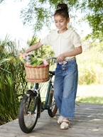 Jeans largos com cinto às flores, para menina stone 