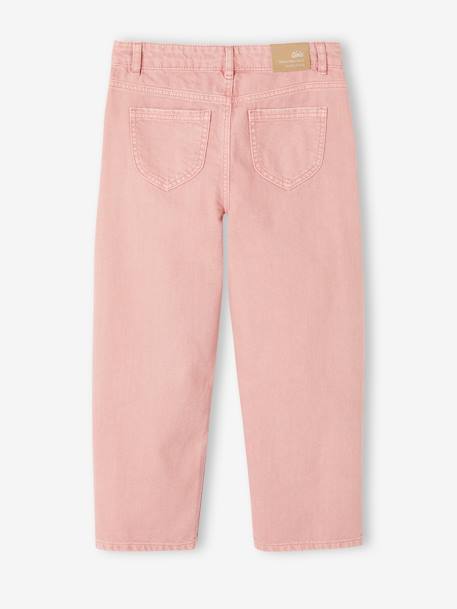 Calças direitas, Morfológicas, para menina, medida das ancas LARGA rosa-blush+verde-salva 