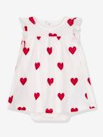 Vestido-body estampado com corações, da PETIT BATEAU branco 