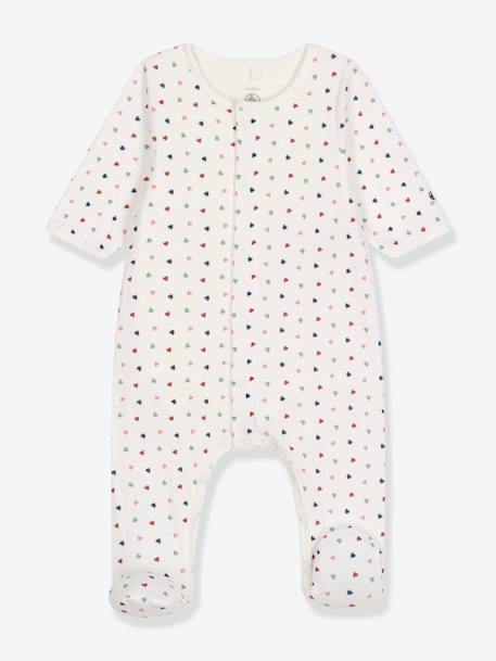 Bodyjama aos corações, para bebé, da PETIT BATEAU branco estampado 