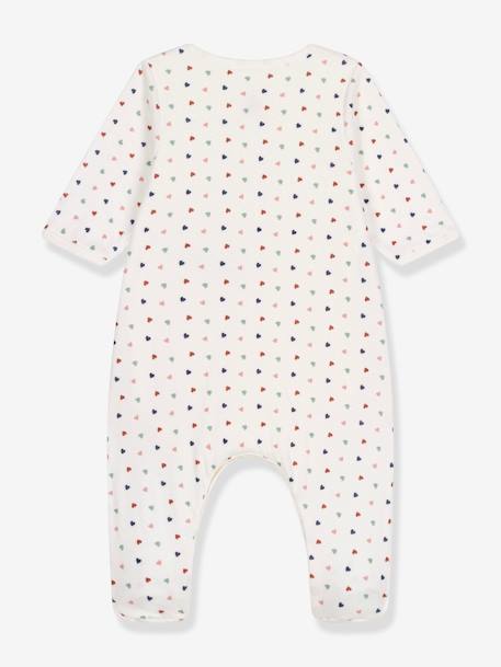 Bodyjama aos corações, para bebé, da PETIT BATEAU branco estampado 