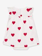 Vestido-body estampado com corações, da PETIT BATEAU branco 