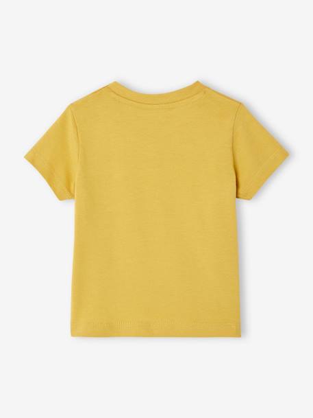 T-shirt colorblock de mangas curtas, para bebé amarelo+VERDE ESCURO LISO 