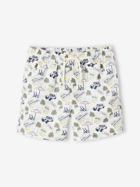 Calções de banho estampados, para menino bege estampado 