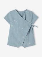 Pijama personalizável, em gaze de algodão, para bebé azul-acinzentado+cru 