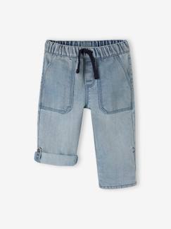 Denim-Menino 2-14 anos-Calças curtas indestrutíveis, em ganga, transformáveis em bermudas, para menino