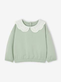 Materiais Reciclados-Bebé 0-36 meses-Camisolas, casacos de malha, sweats-Sweatshirts -Sweat com gola bordada, para bebé