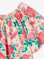 Blusa com mangas borboleta, para menina cru+multicolor 