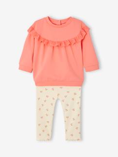 Bebé 0-36 meses-Conjunto sweat com folho + leggings, para bebé