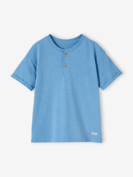 T-shirt estilo tunisino, Basics, para menino azul-azure+cru 