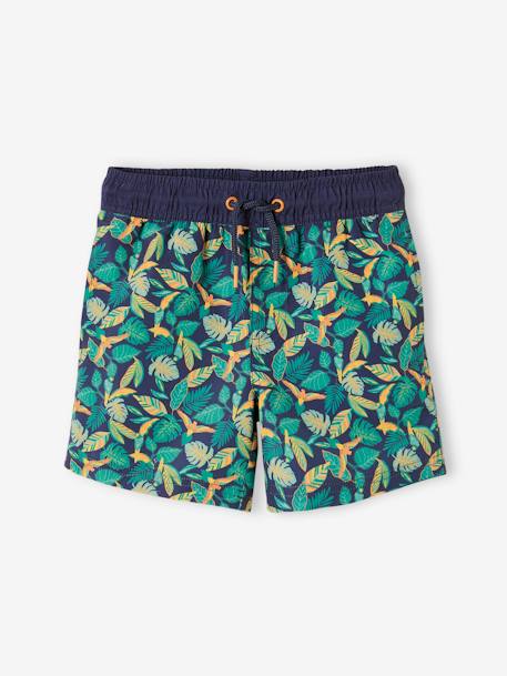 Calções de banho estampados, para menino azul estampado 