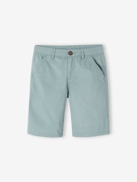 Bermudas chino, para menino AZUL MEDIO LISO COM MOTIVO+azul-acinzentado+bege+verde+vermelho 