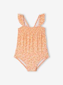 Bebé 0-36 meses-Fatos de banho, acessórios de praia-Fato de banho estampado às flores, para bebé menina