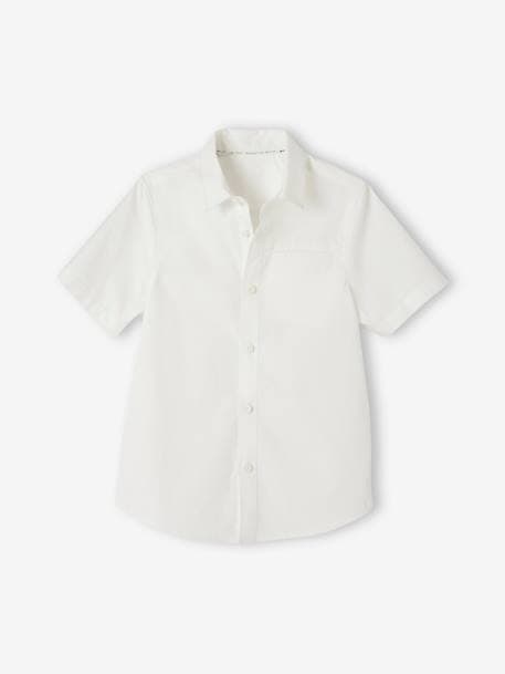 Camisa de cerimónia, laço-papillon amovível, mangas curtas, para menino branco 