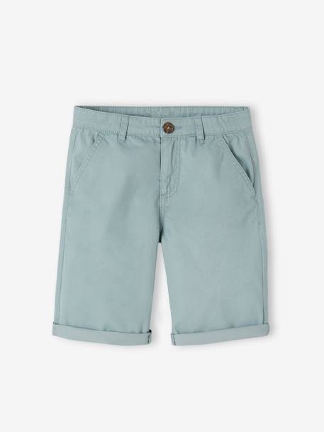 Bermudas chino, para menino AZUL MEDIO LISO COM MOTIVO+azul-acinzentado+bege+verde 