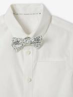 Camisa de cerimónia, laço-papillon amovível, mangas curtas, para menino branco 