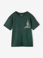 T-shirt com catos, para menino verde-abeto 