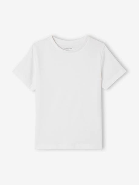 T-shirt lisa de mangas curtas, para menino BRANCO CLARO LISO 