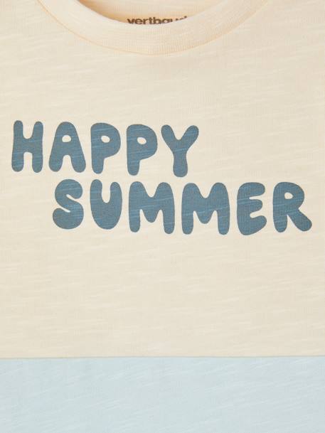 T-shirt colorblock 'Happy summer', para bebé azul-céu 