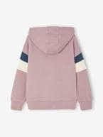 Sweat com capuz e motivo gráfico, mangas colorblock, para menino malva+ocre 