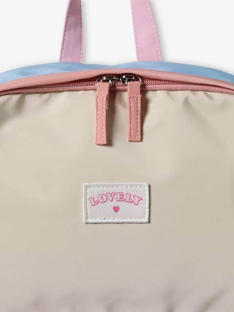 Mochila colorblock, estilo retro, para menina lilás 