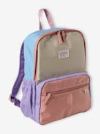 Mochila colorblock, estilo retro, para menina lilás 