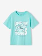 T-shirt com motivo alusivo às férias, para menino azul-tinta+azul-turquesa+tangerina 