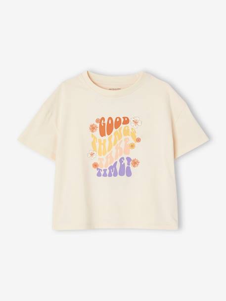 T-shirt e calções ' flower power' para menina lilás suave 