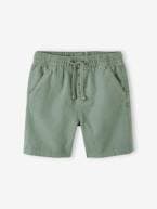 Bermudas algodão/linho, para menino riscas azuis+verde-água 