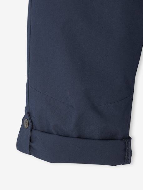 Calças curtas leves transformáveis em bermudas, para menino azeitona+azul-noite+bege 
